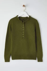 TRENDYOLMİLLA Khaki Collar Detailed Soft textured Knitwear Sweater - Image 5