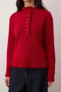 TRENDYOLMİLLA Red Collar Detailed Soft textured Knitwear Sweater - Image 3