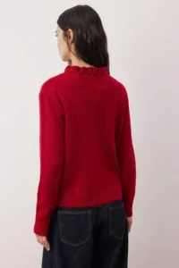 TRENDYOLMİLLA Red Collar Detailed Soft textured Knitwear Sweater - Image 4