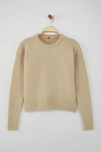 TRENDYOLMİLLA Stone Woolly Soft textured slit Knitwear Sweater - Image 5