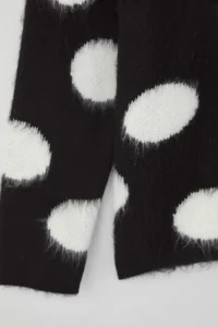 TRENDYOLMİLLA Teen Black Wide Pattern Soft textured Polka Dot Knitwear Sweater - Image 6
