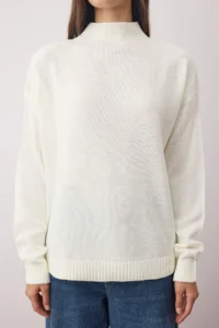 TRENDYOLMİLLA Black-Ecru Basic 2 Sets Paket Knitwear Sweater - Image 3