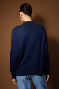 TRENDYOLMİLLA NAVY BLUE-Stone NAVY BLUE-Ecru Basic 2 Sets Paket Knitwear Sweater  Knitwear Sweater - Image 4