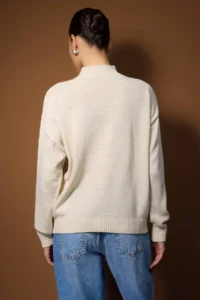 TRENDYOLMİLLA NAVY BLUE-Stone NAVY BLUE-Ecru Basic 2 Sets Paket Knitwear Sweater  Knitwear Sweater - Image 7