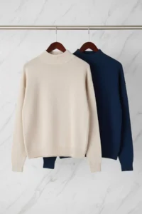 TRENDYOLMİLLA NAVY BLUE-Stone NAVY BLUE-Ecru Basic 2 Sets Paket Knitwear Sweater  Knitwear Sweater - Image 8