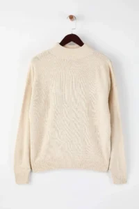 TRENDYOLMİLLA NAVY BLUE-Stone NAVY BLUE-Ecru Basic 2 Sets Paket Knitwear Sweater  Knitwear Sweater - Image 9