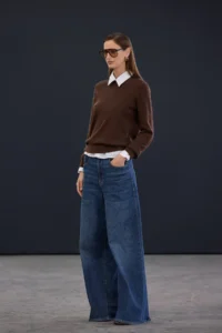 TRENDYOLMİLLA Trendyol Studio Brown Woolly Crew Neck Soft textured Knitwear Sweater - Image 2