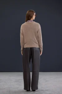 TRENDYOLMİLLA Trendyol Studio Brown Cashmere Blended Crew Neck Knitwear Sweater - Image 4