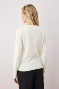 TRENDYOLMİLLA Ecru Double breasted Detailed Knitwear Sweater - Image 4