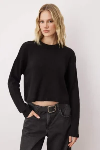 TRENDYOLMİLLA Ecru-Black 2 Sets Basic Paketli Knitwear Sweater - Image 5