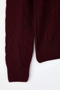 TRENDYOLMİLLA Burgundy At Embroidered V-neck Hair Knitting Knitwear Sweater - Image 7