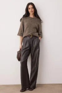 TRENDYOLMİLLA Mink Alpaka Woolly Short Sleeve Knitwear Sweater - Image 2