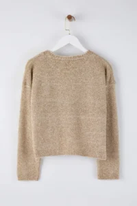 TRENDYOLMİLLA Mink Crop Simli Thread Knitwear Sweater - Image 6