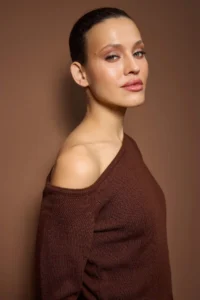 TRENDYOLMİLLA Brown Lace Garnili Boat Neck Knitwear Sweater - Image 2