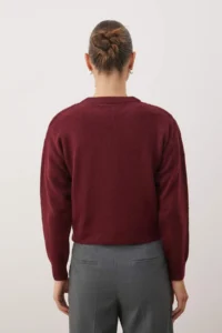 TRENDYOLMİLLA Red Soft textured flower patterned Knitwear Sweater - Image 4