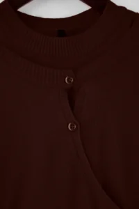 TRENDYOLMİLLA Brown Crew Neck United Blouse-Cardigan Knitwear Sweater - Image 6