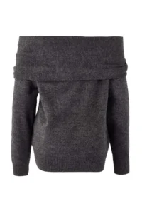 TRENDYOLMİLLA Anthracite Soft textured Madonna Collar tied up Knitwear Sweater - Image 4
