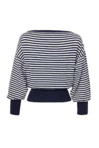 TRENDYOLMİLLA NAVY BLUE*001 Striped Soft textured Boat Neck Knitwear Sweater - Image 7