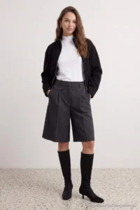 TRENDYOLMİLLA Anthracite Melange LONG Material Shorts & Bermuda
