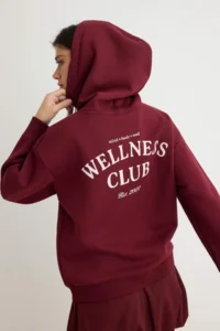 TRENDYOLMİLLA Burgundy Embroidered Oversized/Wide Pattern Thick Knitting Sweatshirt with Fleece Inside - Image 5