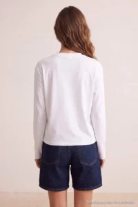 TRENDYOLMİLLA Black-WHITE 2 Sets Paket 100% Cotton Regular Pattern Long Sleeve High Neck Knitting T-Shirt - Image 12
