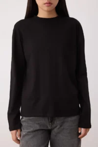 TRENDYOLMİLLA Black-WHITE 2 Sets Paket 100% Cotton Regular Pattern Long Sleeve High Neck Knitting T-Shirt - Image 15