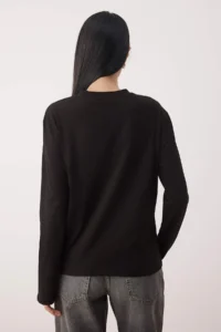 TRENDYOLMİLLA Black-WHITE 2 Sets Paket 100% Cotton Regular Pattern Long Sleeve High Neck Knitting T-Shirt - Image 16