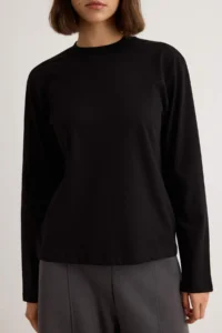 TRENDYOLMİLLA Black-WHITE 2 Sets Paket 100% Cotton Regular Pattern Long Sleeve High Neck Knitting T-Shirt - Image 3