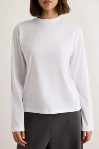 TRENDYOLMİLLA Black-WHITE 2 Sets Paket 100% Cotton Regular Pattern Long Sleeve High Neck Knitting T-Shirt - Image 6