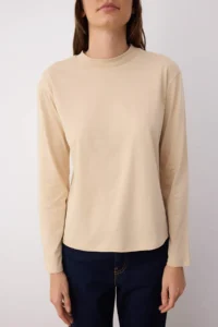 TRENDYOLMİLLA Brown-BEIGE 2 Sets Paket 100% Cotton Regular Pattern Long Sleeve High Neck Knitting T-Shirt - Image 3