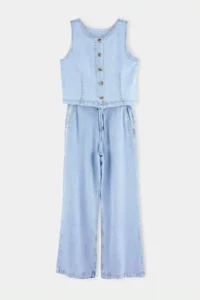 TRENDYOLMİLLA Light BLUE 100% Tencel Blouse Wide Leg jeans DENIM Bottom - Top Set - Image 8