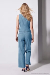 TRENDYOLMİLLA NAVY BLUE Striped Vest PantolonDokuma Bottom - Top Set - Image 15