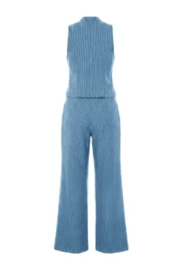 TRENDYOLMİLLA NAVY BLUE Striped Vest PantolonDokuma Bottom - Top Set - Image 19