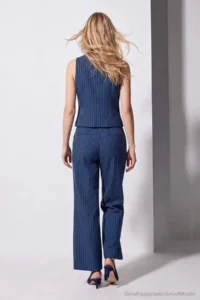 TRENDYOLMİLLA NAVY BLUE Striped Vest PantolonDokuma Bottom - Top Set - Image 5