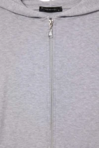 TRENDYOLMİLLA Gray Melange Fitted Hooded flared leg Flexible Knitting Bottom - Top Set - Image 6
