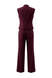 TRENDYOLMİLLA Plum Button Detailed Sleeveless Vest Pants Weaving Bottom - Top Set - Image 6