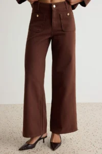 TRENDYOLMİLLA Brown Button Detailed Jacket jeans DENIM Bottom - Top Set - Image 3