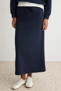 TRENDYOLMİLLA NAVY BLUE Oversized/Wide Pattern Asymmetric Collar Etekli Thick Knitting Bottom - Top Set - Image 3