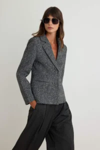 TRENDYOLMİLLA Anthracite Fitted Bowl Blazer Jacket - Image 2