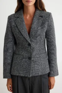 TRENDYOLMİLLA Anthracite Fitted Bowl Blazer Jacket - Image 3