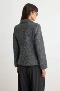 TRENDYOLMİLLA Anthracite Fitted Bowl Blazer Jacket - Image 4