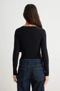 TRENDYOLMİLLA Black Accessory Detailed Long Sleeve snaps Flexible Knitting Bodysuit .D.00005 - Image 5