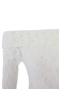TRENDYOLMİLLA Ecru Plain Fitted Carmen Collar Long Sleeve Lace Knitting Blouse - Image 10