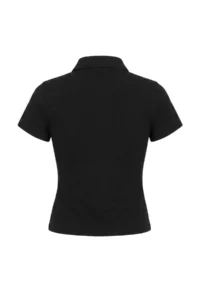TRENDYOLMİLLA Black Plain Fitted  Collar China buttoned Paper Touch Knitting Blouse - Image 10