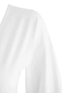TRENDYOLMİLLA Ecru Plain Fitted V-neck Spanish Arm Crop/Short Cotton Flexible Knitting Blouse - Image 6