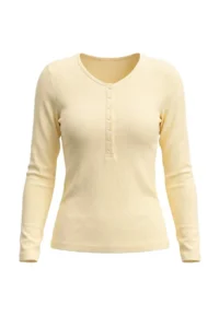 TRENDYOLMİLLA BEIGE Melange Woolly Transparent Crew Neck Half Patch buttoned Knitting Blouse - Image 5