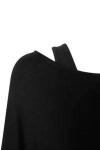 TRENDYOLMİLLA Black 2 Sets Transparent Fitted Asymmetric Collar Double Layer Knitting Blouse - Image 6