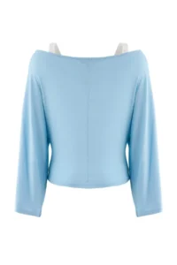 TRENDYOLMİLLA Light BLUE 2 Sets Transparent Fitted Double Layer Knitting Blouse - Image 4