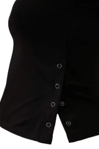 TRENDYOLMİLLA Black Plain Fitted Bolero Accessory Detailed Lycra Jersey Double Layer Knitting Blouse - Image 9