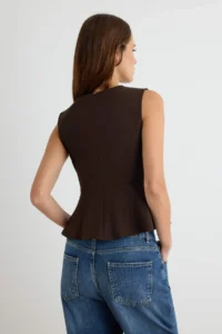 TRENDYOLMİLLA Brown Belt Detailed Weaving Blouse - Image 4